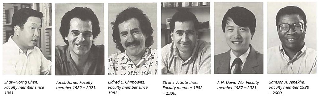 Six ChemE faculty that started in the 1980s.