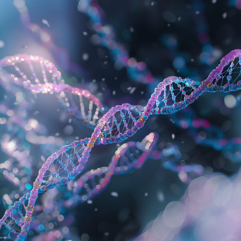 A molecular image of DNA. Image by M. Richter from Pixabay.