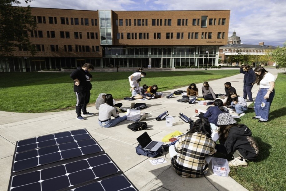 A class being held on the quad.