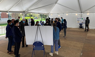 Attendees at the poster session.