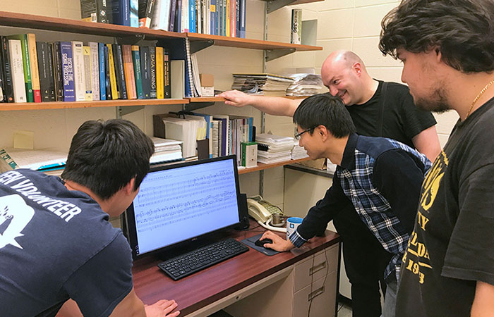 Students working on a project