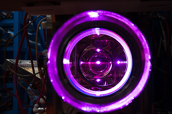 A view of the inside of the Omega laser.