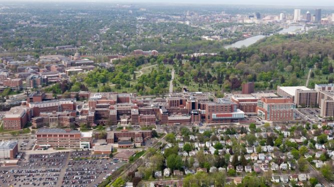 Exterior view of university of rochester medical center.