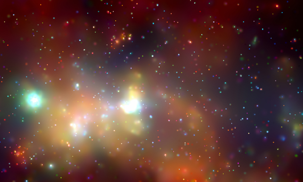 A blurry, nebulous cloud in space.